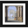 thumbnail image 1 of Dirck Van Delen 13x12 Black Ornate Wood Framed Double Matted Museum Art Print Titled: The Entrance to a Palace, 1 of 5
