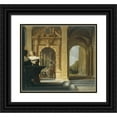 thumbnail image 1 of Dirck Van Delen 22x20 Black Ornate Framed Double Matted Museum Art Print Titled: Gallant Scene in a Palace (1630 - 1636), 1 of 5