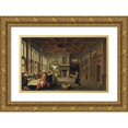 thumbnail image 1 of Dirck Van Delen 24x16 Gold Ornate Framed and Double Matted Museum Art Print Titled - Distinguished Dinner Company in an Interior (1631), 1 of 4