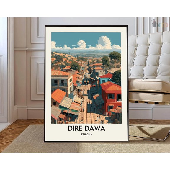 Dire Dawa Ethiopia City Map Wall Art Travel Decor Photo Print Home Decor Office Wall Art