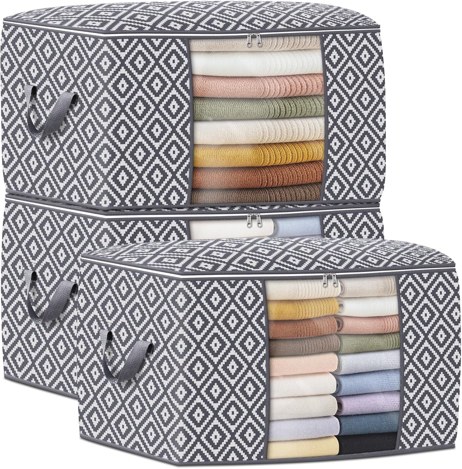 Clothes Bank Containers Direct 100L, 3 Pack, Storage Containers, Large Clothes Storage Bins ...
