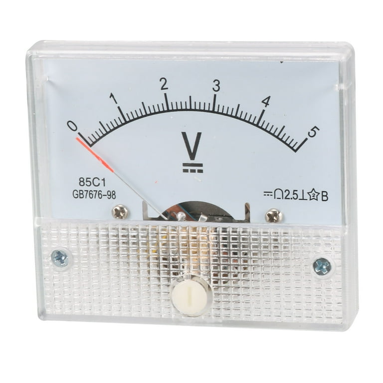 Direct Current 0-5 V White Voltmeter Analog Panel Meter 