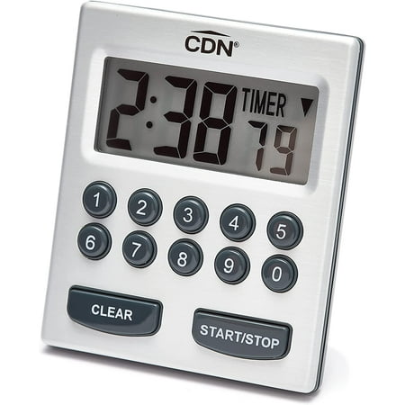 Direct Entry 2- Alarm Digital Kitchen Timer | Counts Up & Down, 10 Hours by Hours, Minutes & Seconds, Big Digit, Loud & Long Audio/Vibrate Alarm, Stand, Hang, Magnet Mounting - TM30