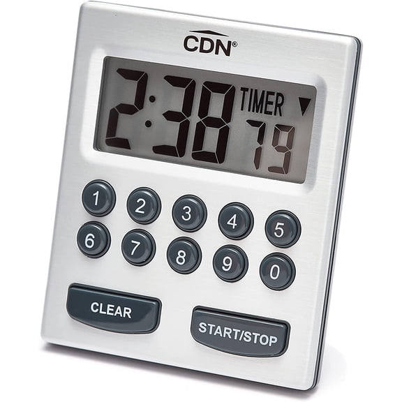 Direct Entry 2- Alarm Digital Kitchen Timer | Counts Up & Down, 10 Hours by Hours, Minutes & Seconds, Big Digit, Loud & Long Audio/Vibrate Alarm, Stand, Hang, Magnet Mounting - TM30