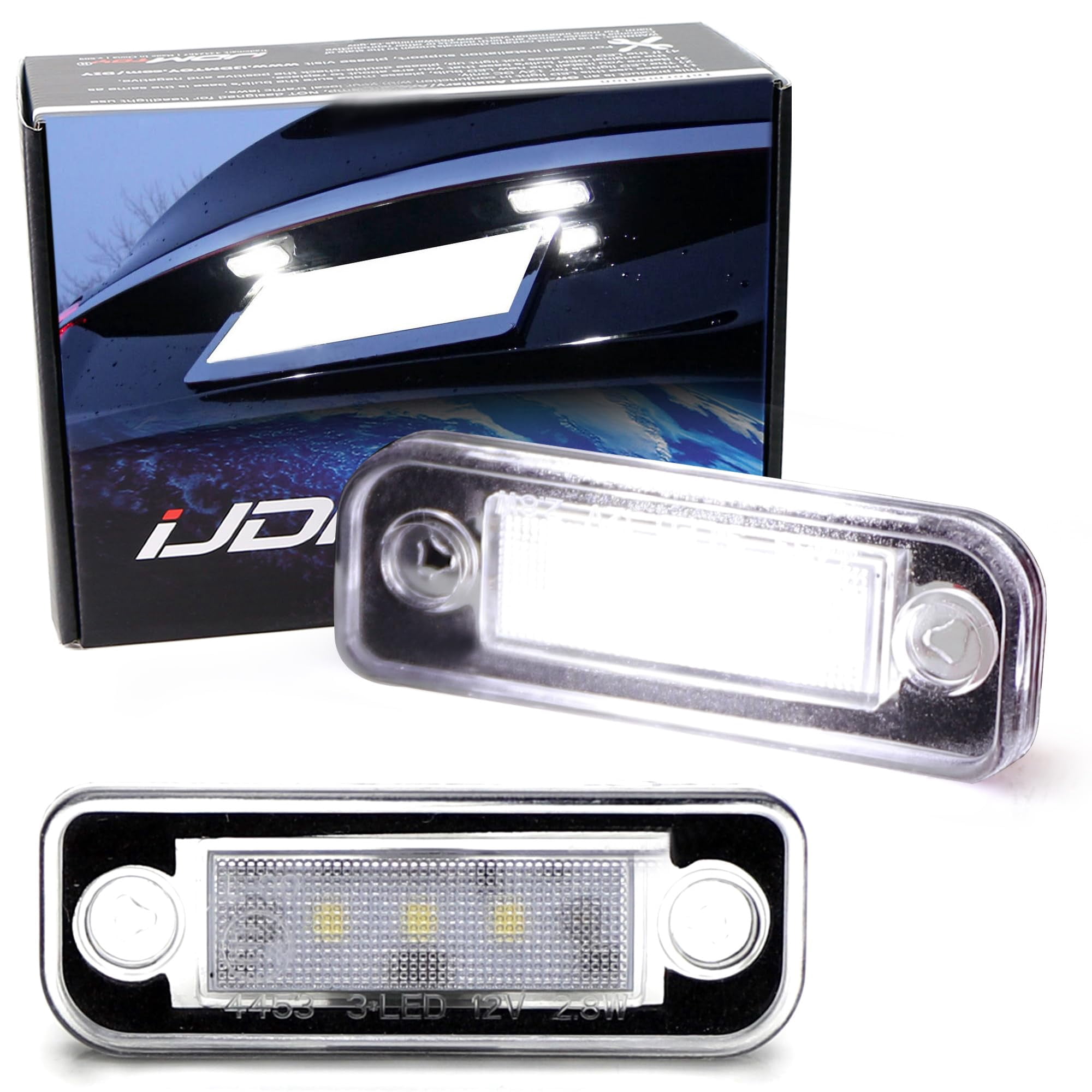Direct Fit 3W Full LED License Plate Light Kit For 2012-2016 Pre-LCI Tesla Model S, Powered by 3pc Xenon White LED & Can-bus Error Free