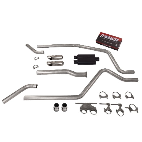 Direct Fit Dodge Ram 1500 Truck 19-25 3" Dual Exhaust Kit Flowmaster 50 Series Muffler Slash Cut Tips Corner Exit