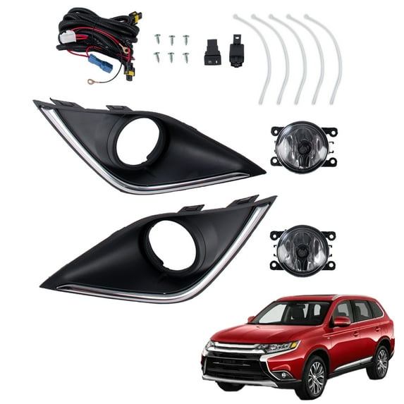 Direct Fit Front Bumper Fog Light Kit for 2016-2019 Mitsubishi Outlander Sport/ASX/RVR, Complete Set with Bulbs