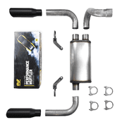 Direct Fit Jeep Wrangler 18-25 2.5" Dual Exhaust Kit Magnaflow Muffler Rolled Edge Clamp On Black Tips
