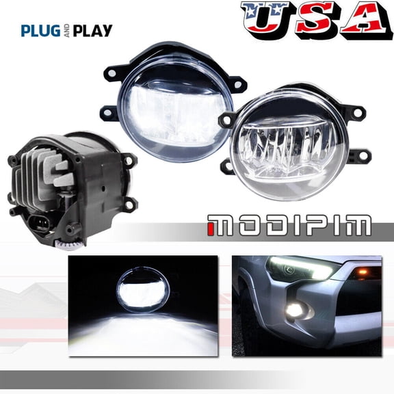 Direct Fit OEM Spec 15W LED Projector Fog Lights for 2010 - 2019 for Toyota Tacoma -