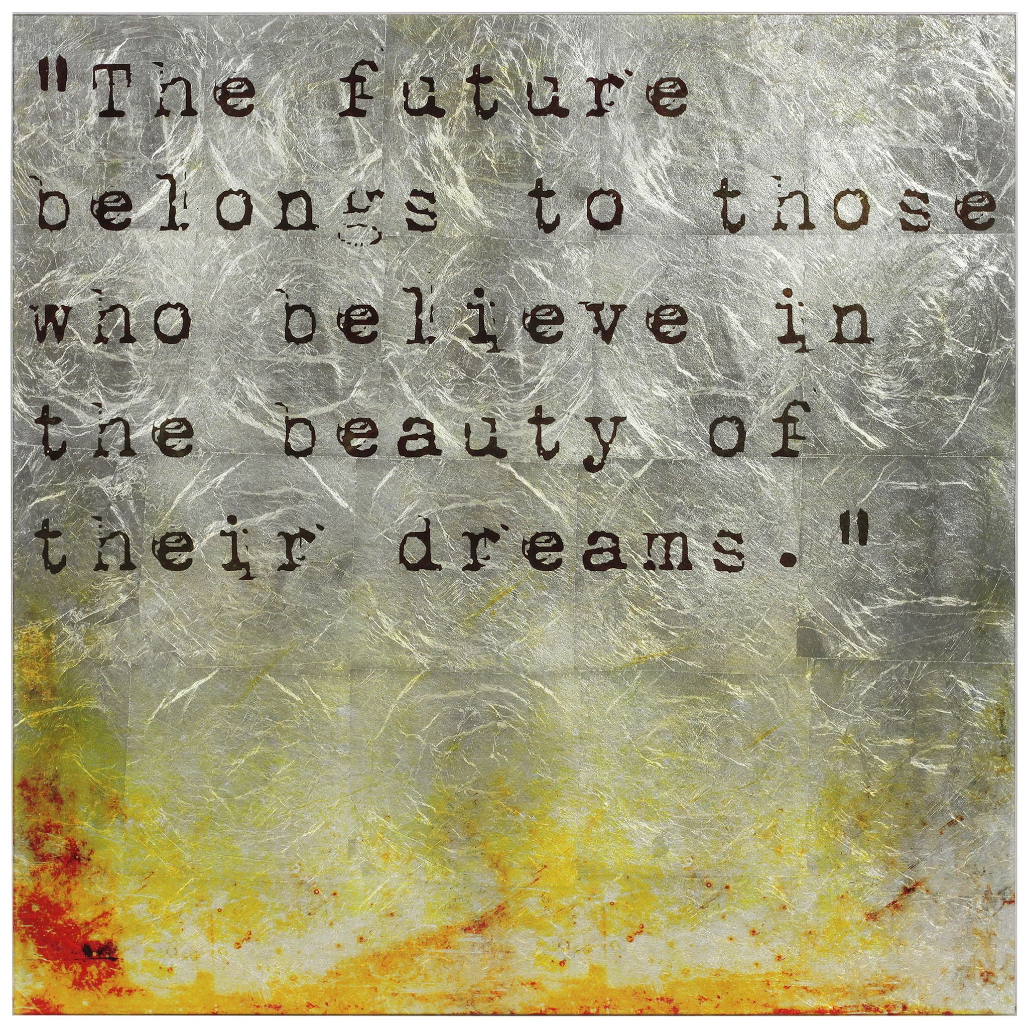 Direct Future Reverse Printed Tempered Glass with Silver Leaf 24.00" x 24.00" Painting Art Prints, by Empire Art