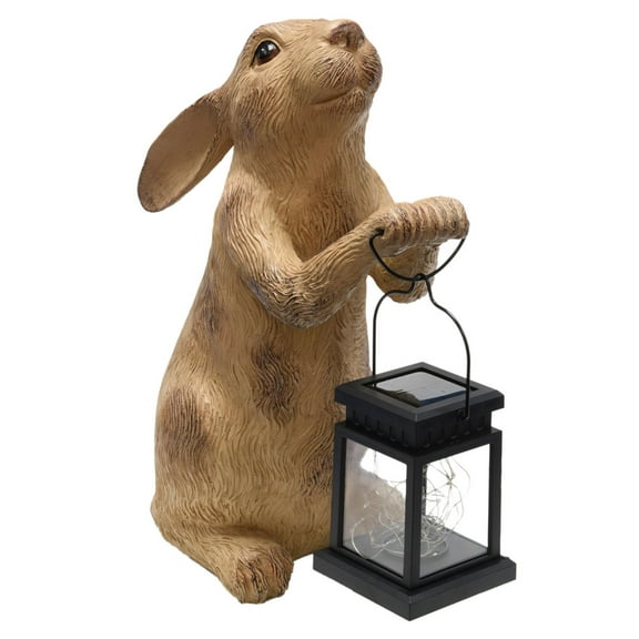 Direct Gardening Outdoor Solar Powered Garden Rabbit Statue