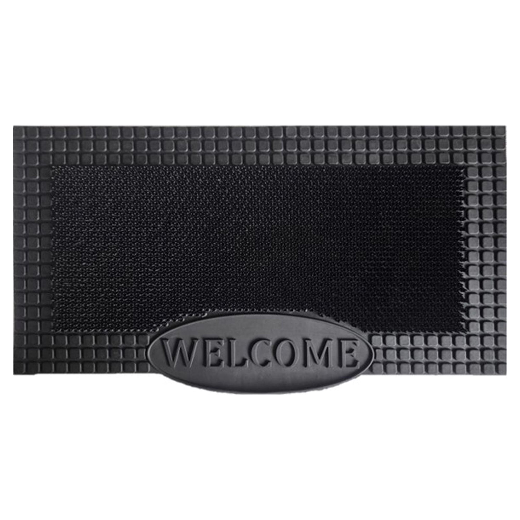 Direct Home Textiles Goup 36 in. W X 20 in. L Black Rubber Door Mat