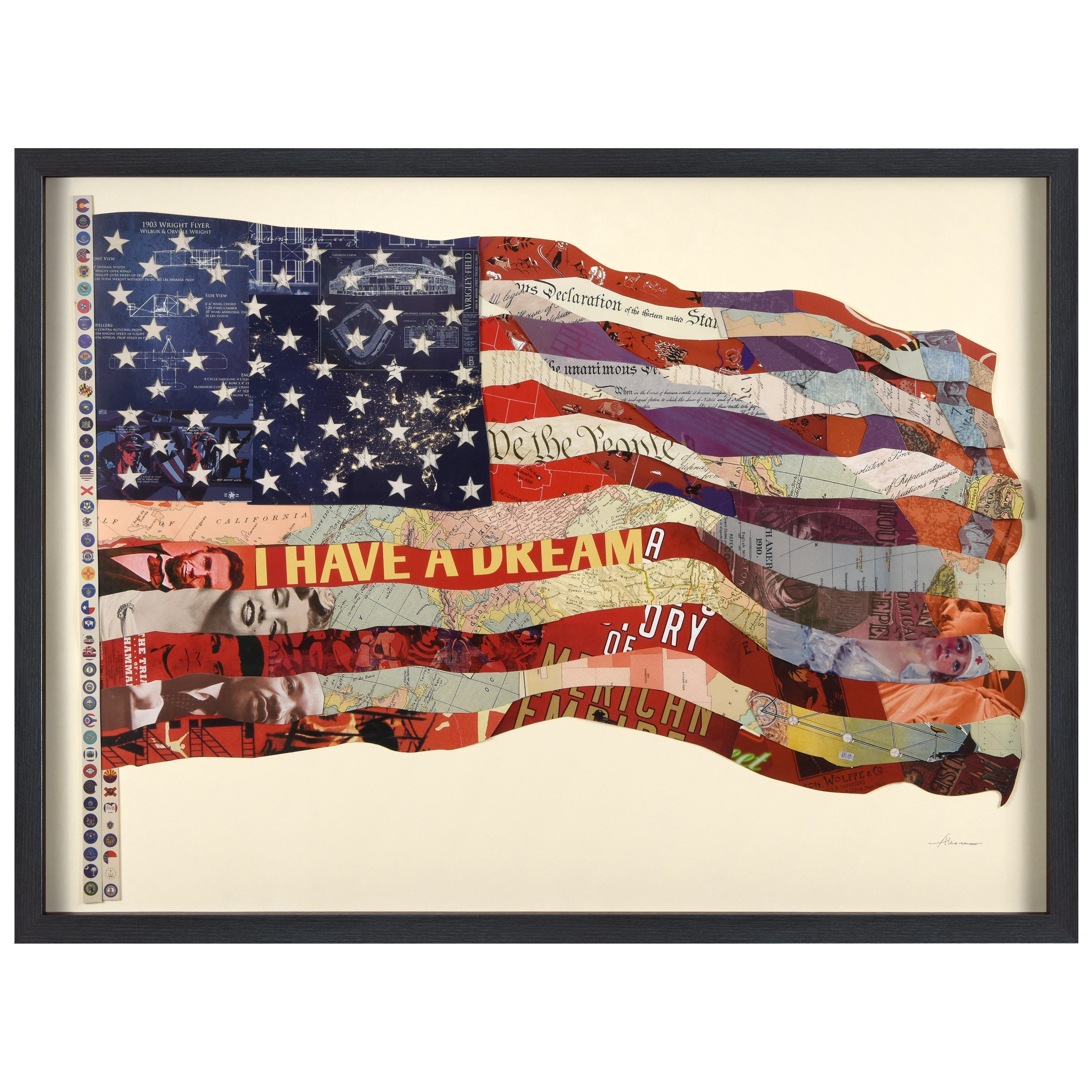 Direct Impact B Frameless Free Floating 40.00" x 30 in Framed Painting Art Prints, by Empire Art