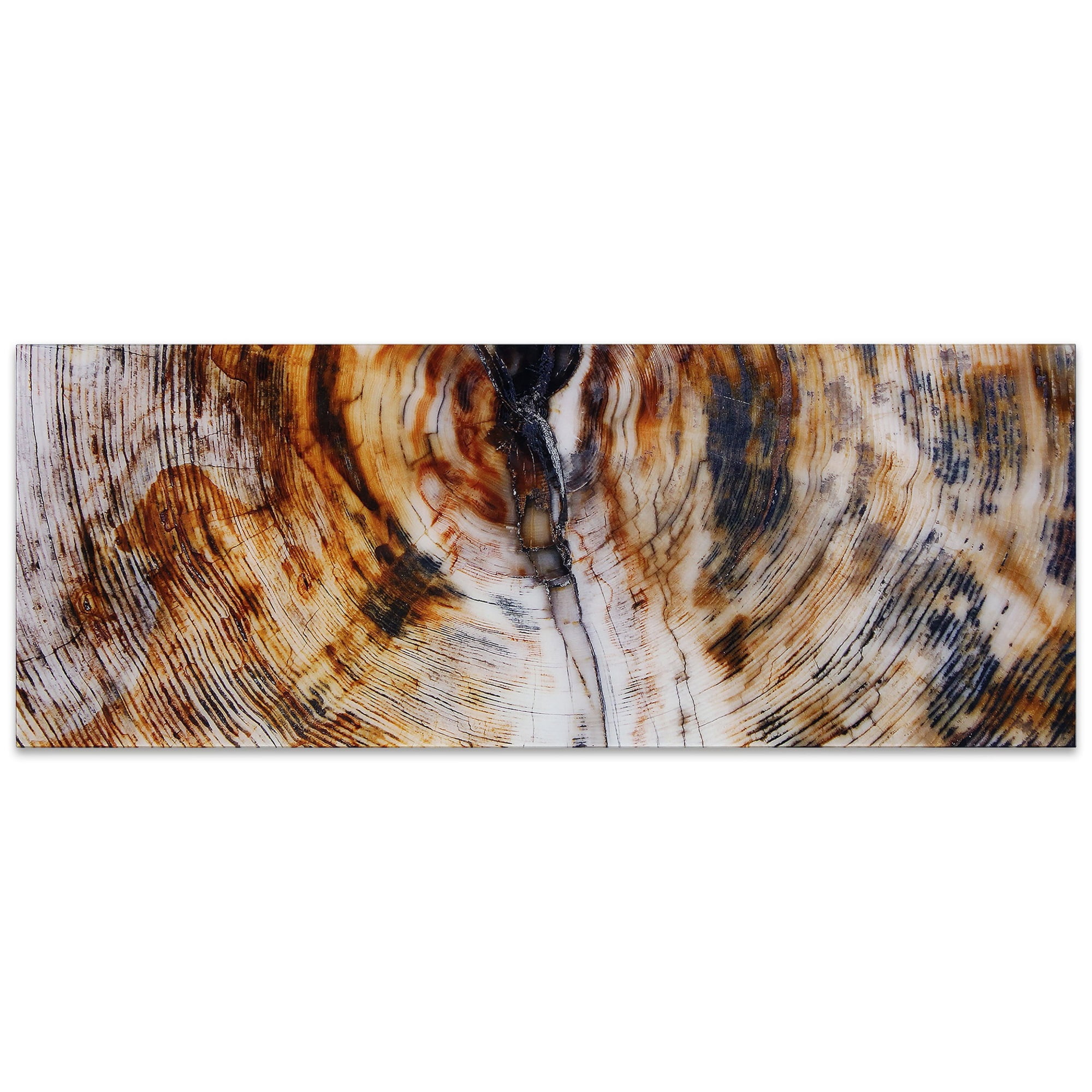 Impact B Large Brown and White Abstract Glass Wall Art