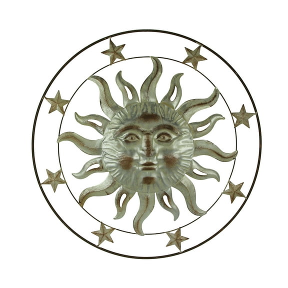 Direct International 32 inch Metal Art Sun Stars Indoor Outdoor Wall Hanging