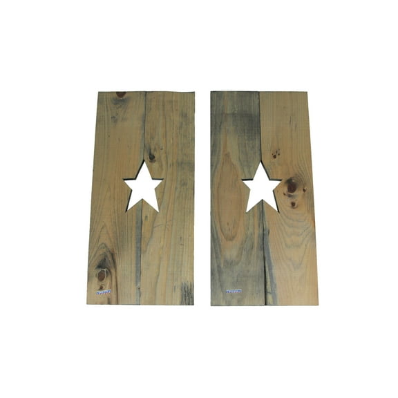 Direct International Set of 2 Rustic Cutout Star Wood Panel Wall Hangings 24 inch