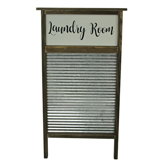 Direct International Zeckos Wood and Metal Vintage Washboard Laundry Room Wall Decor