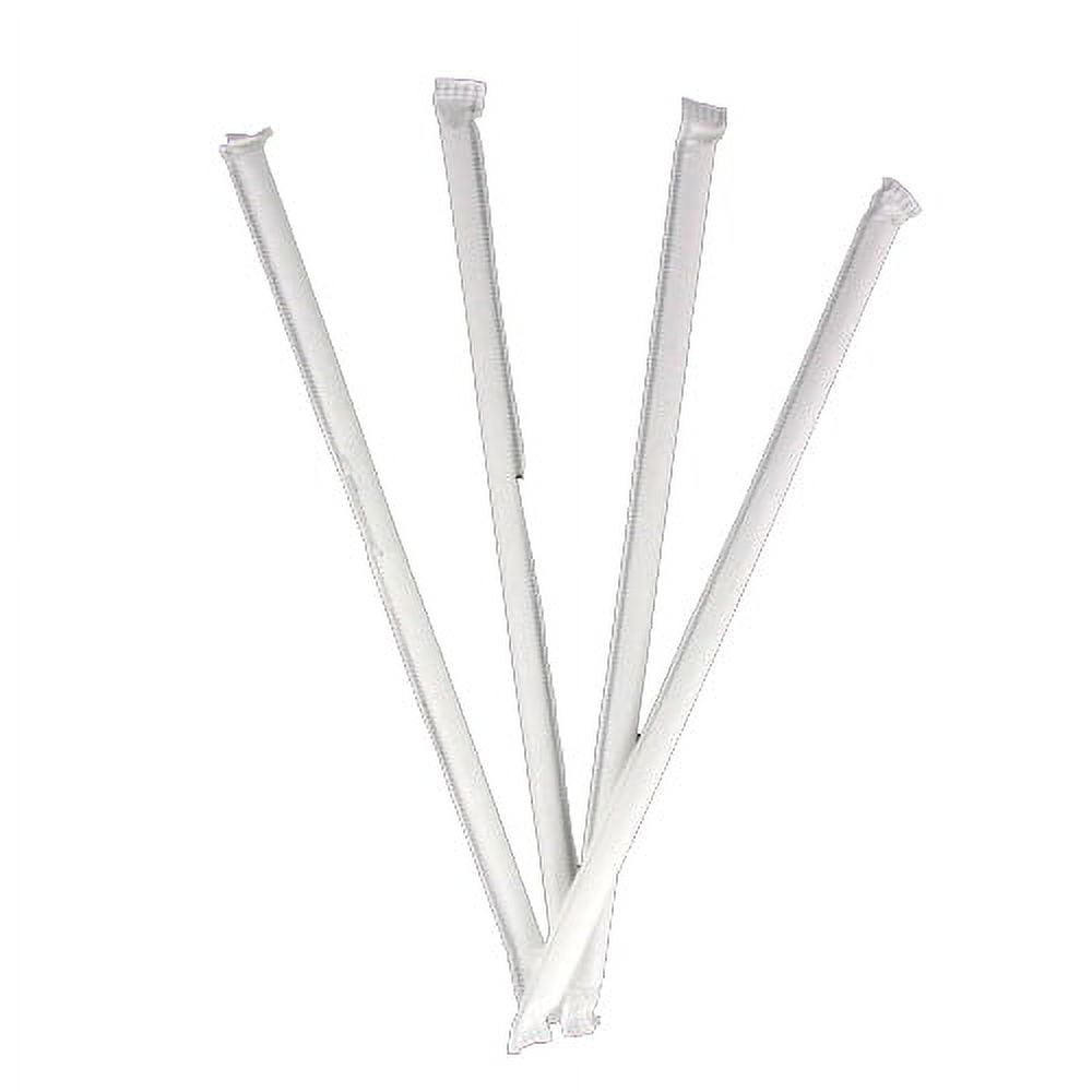 Choice 12 Jumbo Translucent Wrapped Straw - 500 per Box