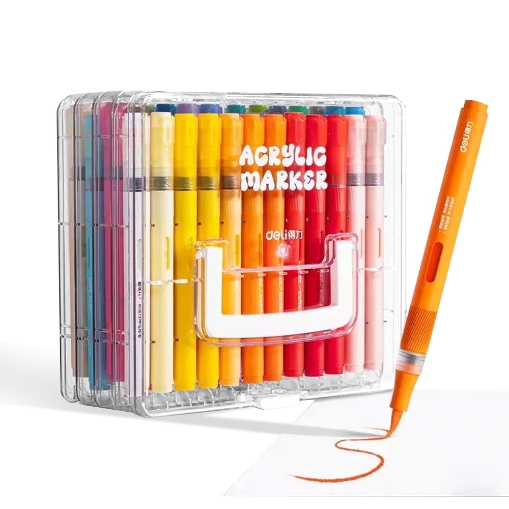 Direct Liquid Soft Head Acrylic Marker Pens,Acrylic Paint Markers, Brush Tip Acrylic Paint Pens, Ideal for Canvas, Wood, Stone, and DIY Craft
