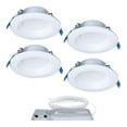 thumbnail image 1 of QuickLink Low Voltage, 4 in. Selectable CCT 2700-5000K, 600 Lumens, Recessed Canless LED Starter Kit-4pack, Dimmable, 1 of 9
