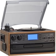ORCC 10-in-1 Bluetooth Record Player Turntable for Vinyl Records, CD, Cassette, USB/SD, AM/FM Radio with Built-in Speakers and Remote