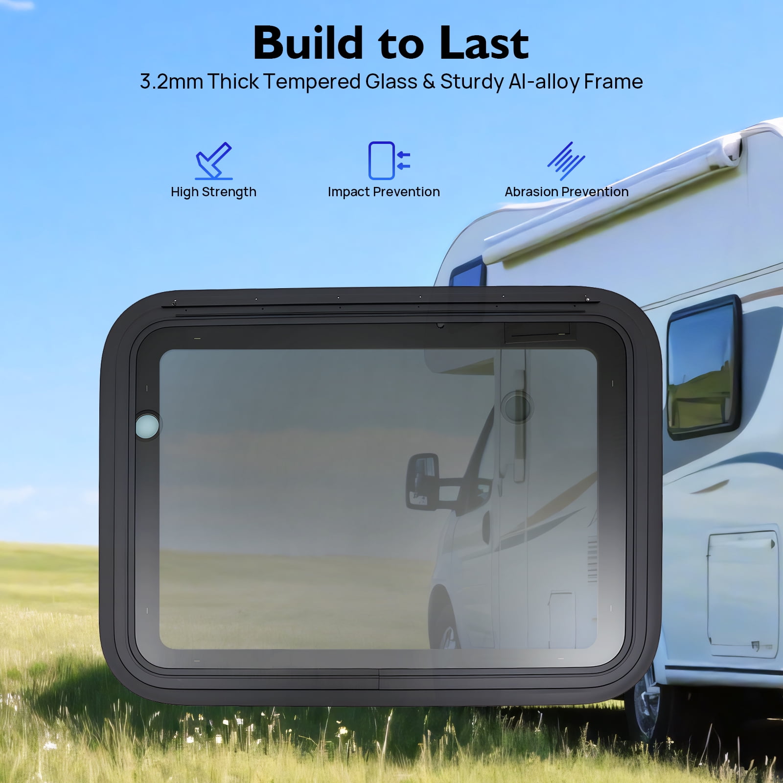 Direct Replacement RV Window with Screen – 1.5-1.65in Installation Wall ...