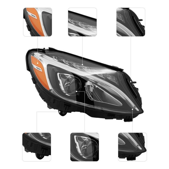 Direct Replacement Right Side LED Headlamp Headlight Assembly FOR 2015-2018 Mercedes Benz C-Class W205 C300 C400 Luxury 4Matic/Sport 4Matic NON-Base/AMG Models