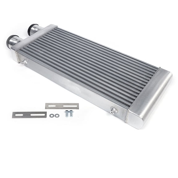 Direct Replacement Silver Intercooler Fin Same One Side Aluminum 3" Universal Intercooler Inlet / Outlet