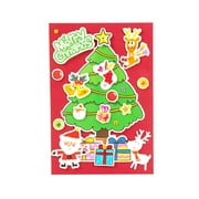 Direct Sale Lizhowu Christmas Greeting Card Christmas Greeting Card Christmas Snowman Decoration DIY Creative Sticker Children Handstick Material Bag Toy