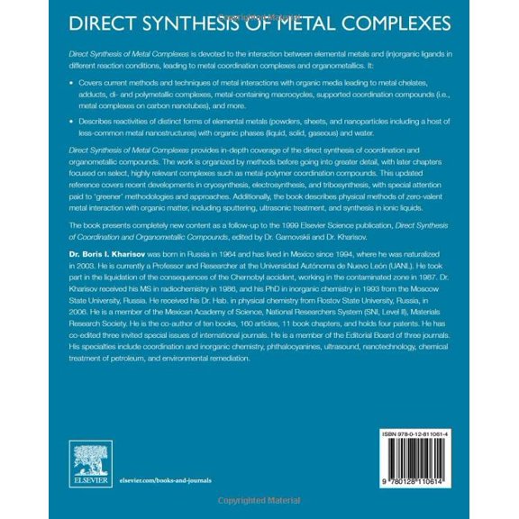 Pre-Owned Direct Synthesis of Metal Complexes [Paperback] Kharisov, B.I.