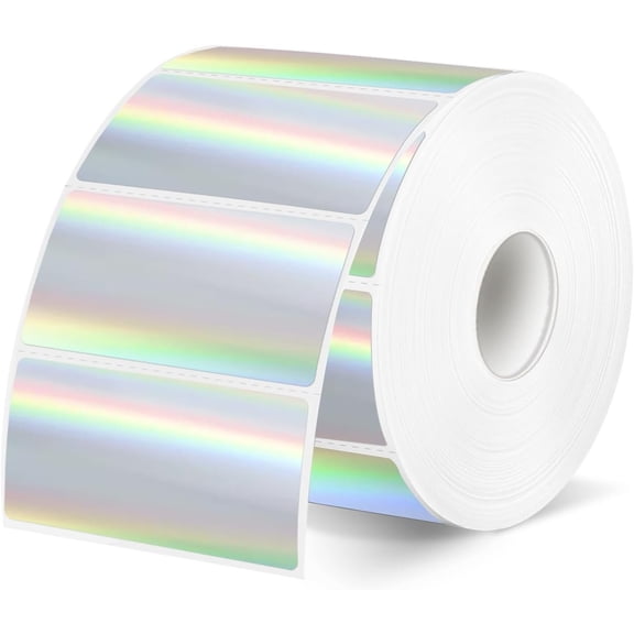 Direct Thermal Label 2x1 Inch- Barcode Labels- Holographic Thermal Sticker Labels for Address, Shipping, Compatible with Rollo Label Printer & MUNBYN& (300 Labels/)