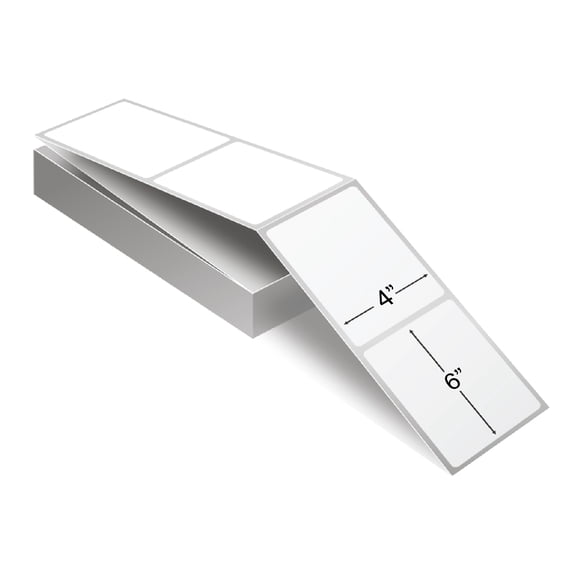 PSBM Fanfold Direct Thermal Transfer Label, 120 Stacks, 4 x 6 Inch, 2000 Labels/Stack, Self-Adhesive Shipping/Address Barcode Label, Compatible with Zebra, Sato & Datamax
