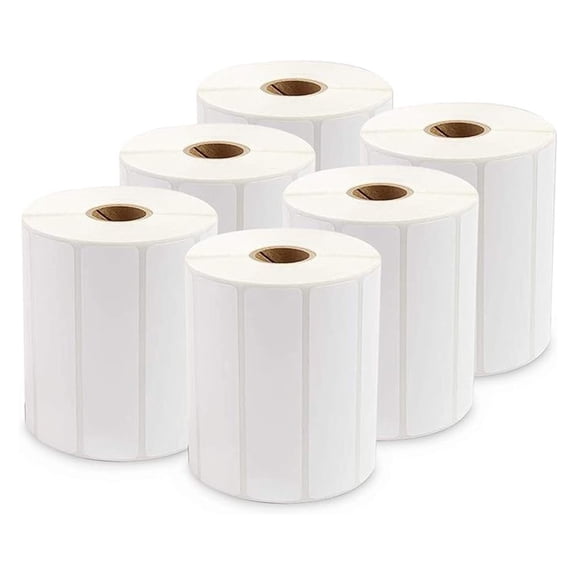 Direct Thermal Labels 4x1 - 6 Rolls (8250 Labels) for Zebra/Rollo Printers - Compatible Shipping & Address Labels - BPA Free