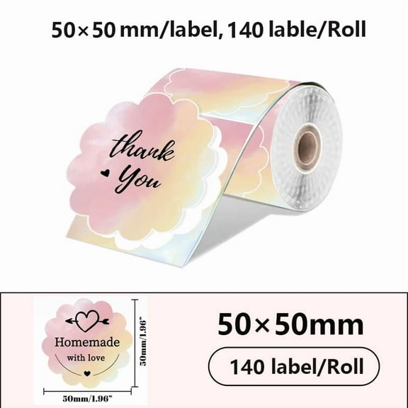 Direct Thermal Labels BPA/BPS Free Compatible with Phomemo, Marklife & More - for Barcode, Price Tags, Shipping, Logo Design