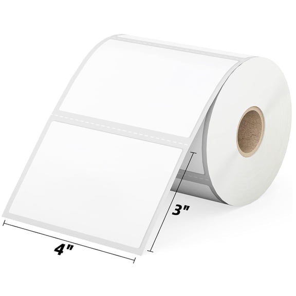 Direct Thermal Printer Labels, 4"x3", 500 Labels Per Roll