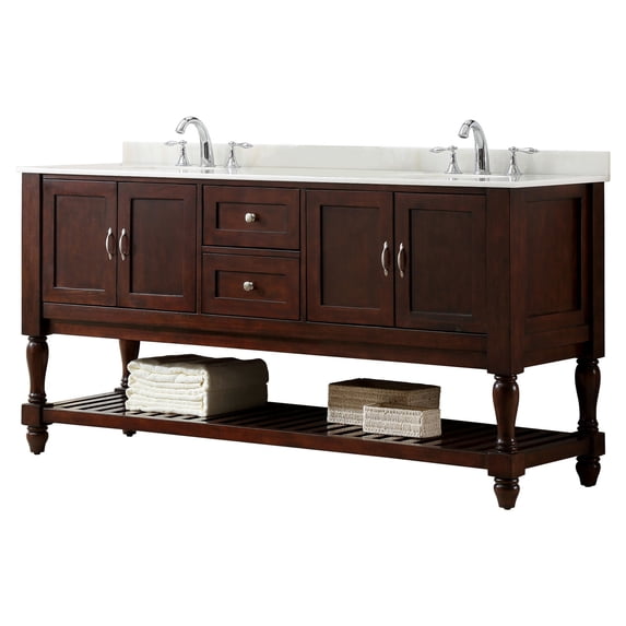 Direct Vanity Sink Mission Turnleg 6070D10 70 in. Double Bathroom Vanity