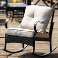 thumbnail image 1 of Direct Wicker 2-Piece Outdoor Wicker Rocking Chair for Patio, Porch w/ Steel Frame, Weather-Resistant Cushions - Brown, 1 of 7