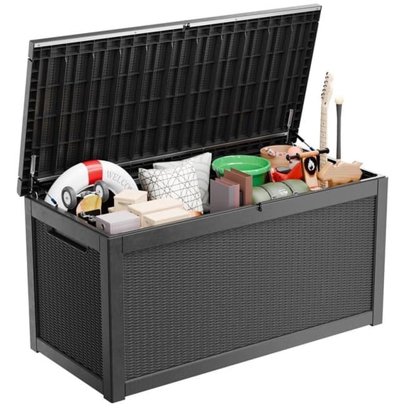 Direct Wicker 260 Gallon Large Outdoor Storgae Box for Patio Furniture,Deck Box, Lockable