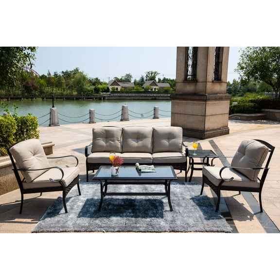 Direct Wicker 5-piece Outdoor Living Iron Patio Set