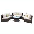 thumbnail image 1 of Direct Wicker  6-Piece Patio Black Rattan Wicker Halfmoon Shape Sectional Sofa and Coffee Table Set with Cushions, 1 of 1