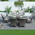 thumbnail image 1 of Direct Wicker 6 Seat Oval Gas Fire Pit Dining Table With Eton Chair, 1 of 7