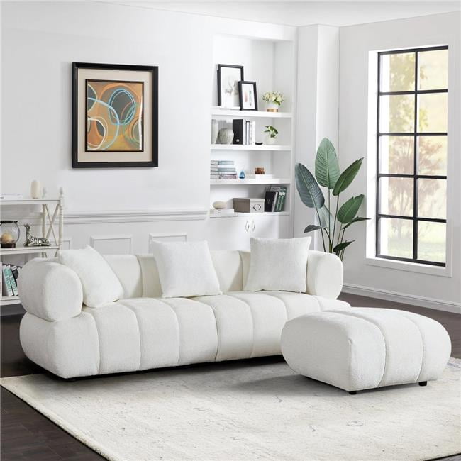 Direct Wicker Contemporary Sectional Sofa with Curved Design and High