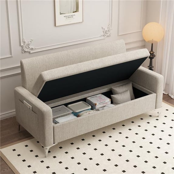 Direct Wicker DJ-W1658125290 Multi-Functional Storage Comfortable Loveseat Sofa, Beige