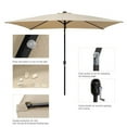 thumbnail image 1 of Direct Wicker  Outdoor Patio Solar Umbrella 10 Ft x 6.5 Ft Rectangular with Crank Weather Resistant, Tan, 1 of 5
