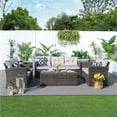thumbnail image 1 of Direct Wicker PAS-1503-BR-N 6-Piece Patio Wicker Sofa Conversation Set with Cushion, Brown, 1 of 1