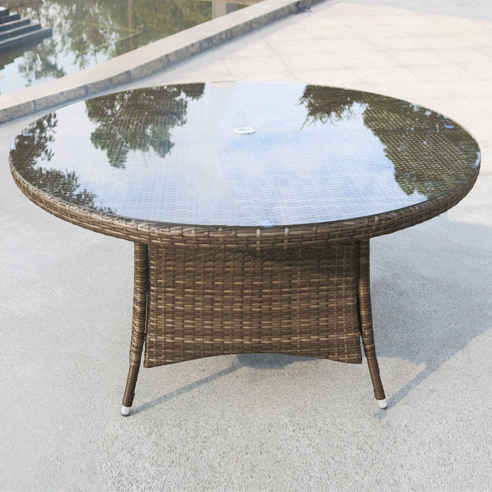Direct Wicker Patio Furniture 6Seat Wicker Round Dining Table(Only