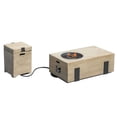 thumbnail image 1 of Direct Wicker PAG-2355TA-ST-BR Patio Garden Fire Pit Table Set of 2 with Built-in Ice Bucket, Magnesium Oxide, Brown, 1 of 1
