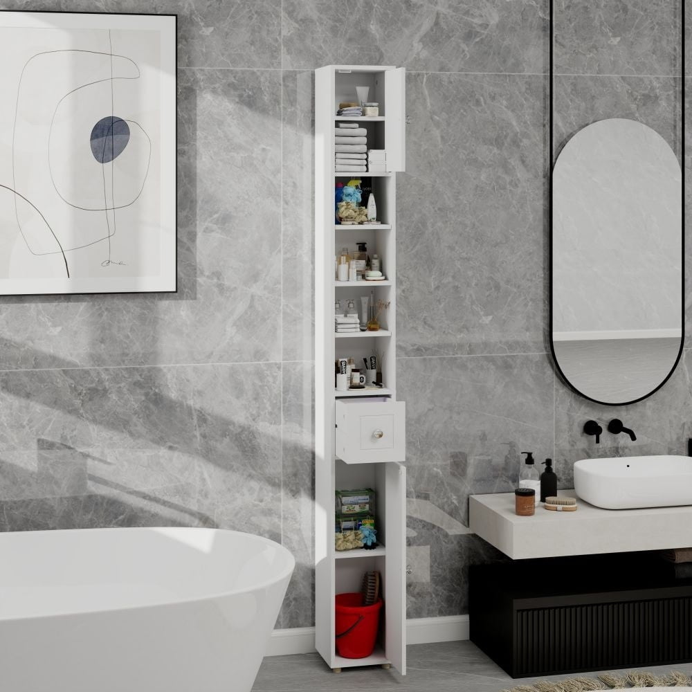Direct Wicker Tall Slim Freestanding Bathroom Storage Cabinet - Walmart.com