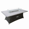 thumbnail image 1 of Direct Wicker UBS-1106RA-Grey Outdoor Patio Rattan Gas Fire Pit Rectangle Dining Table, Grey, 1 of 1