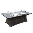 thumbnail image 1 of Direct Wicker UBS-1106RA Rattan Gas Fire Pit Rectangle Dining Table, Brown, 1 of 1